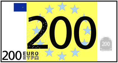 Worksheet 200 euro coloured clipart