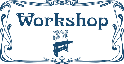 Workshop door sign clipart