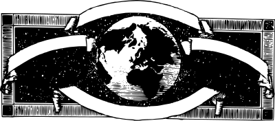 World and Banners clipart