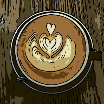 World champion flat white coffee clipart