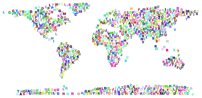 World Map Alphabet Prismatic clipart