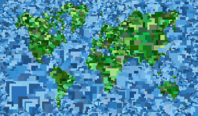 World Map Detailed Stylized Rectangles clipart