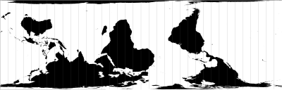 World Map in Oblique Cylindrical Equal Area Projection with Graticule clipart