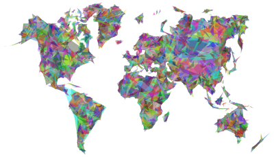 World Map Triangles Prismatic clipart