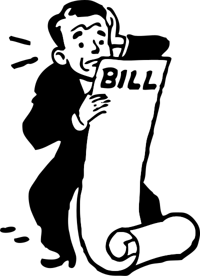 Worried about a bill clipart