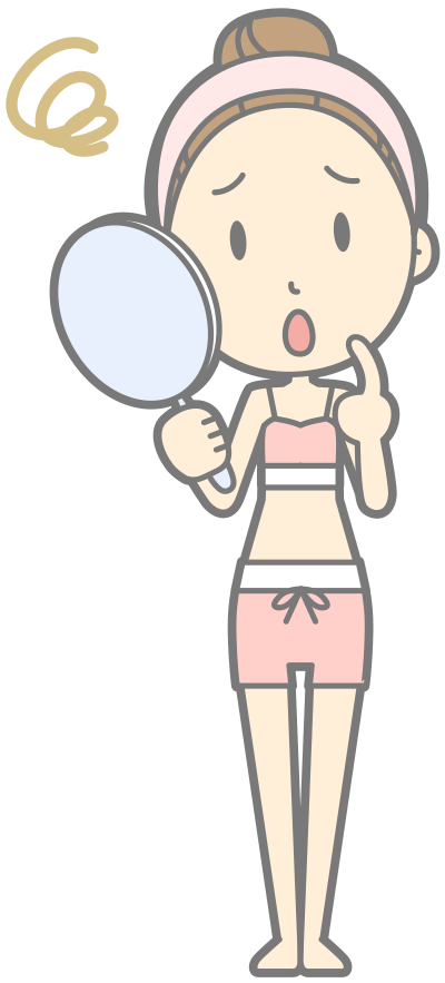 Worried Look in Mirror clipart