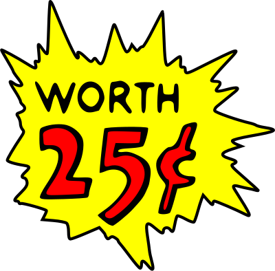 Worth 25 cent clipart