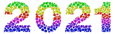 Year of 2021 with Circles - Rainbow clipart