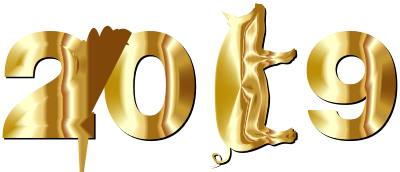 Year Of The Pig Gold With Shadow clipart