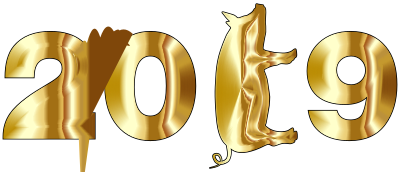 Year Of The Pig Gold With Stroke clipart