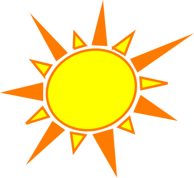 Yellow and orange sun clipart