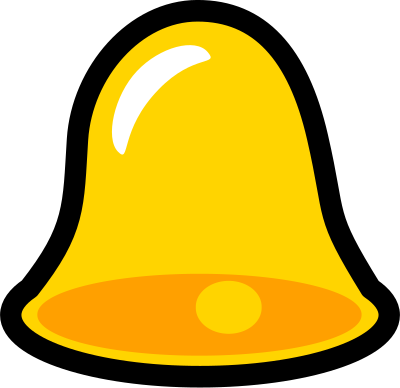 Yellow Bell Icon that looks cool with lots of title words to increase the titles space in an unrealistic test! clipart