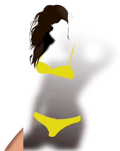 Yellow Bikini Lady clipart