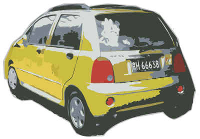 Yellow Chinese Car clipart