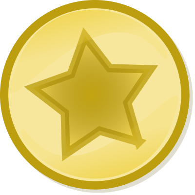 Yellow circled star clipart