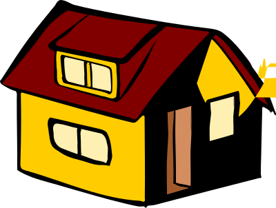 Yellow detached house clipart