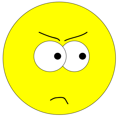 Yellow Face - Angry clipart