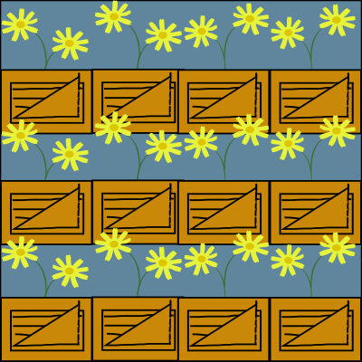Yellow flower pattern clipart