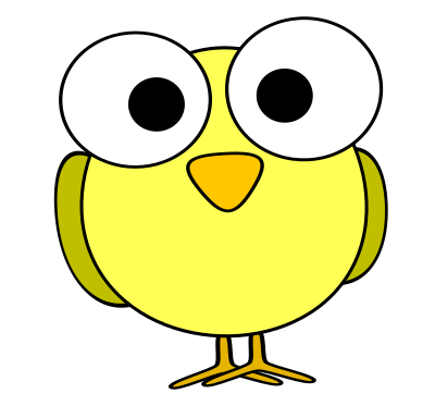 Yellow googley-eye bird clipart
