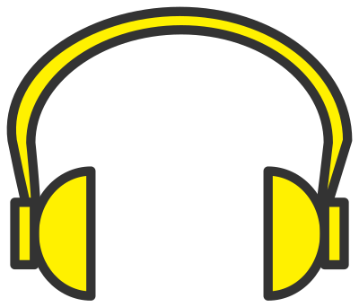 Yellow headphone clipart
