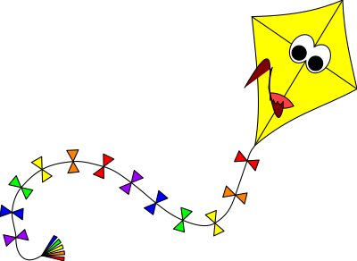 Yellow kite with face clipart