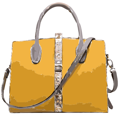 Yellow Leather Handbag No Logo clipart