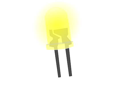 Yellow LED Lamp (On) clipart
