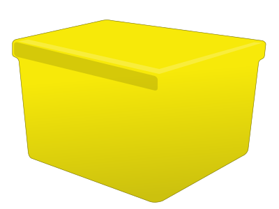 Yellow Plastic Box Filled With Paper clipart
