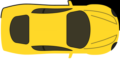 Yellow Racing Car (Top View) clipart