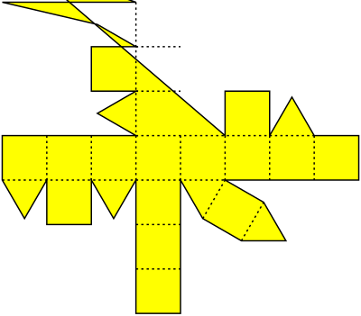 Yellow Rhombicuboctahedron Net clipart