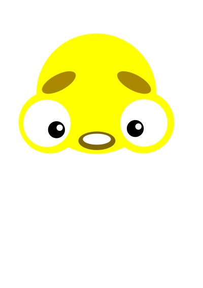 Yellow sad face cartoon clipart