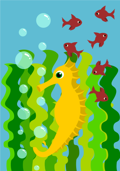 Yellow seahorse clipart