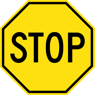 Yellow Stop Sign (Before 1950, U.S.A.) clipart