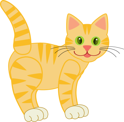 Yellow Tiger Cat(four legs) clipart