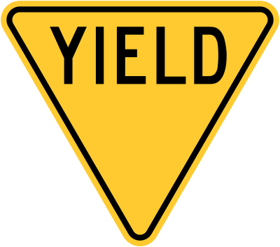 Yellow Yield Sign (Obsolete, U.S.A.) clipart