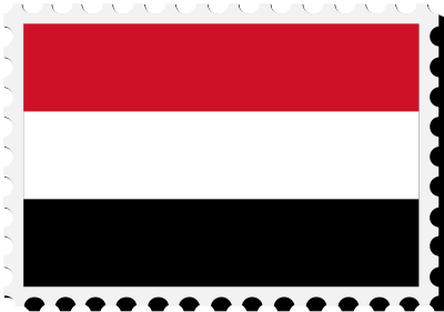 Yemen flag stamp clipart