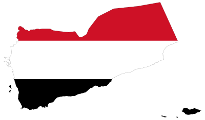 Yemen Map Flag With Stroke clipart