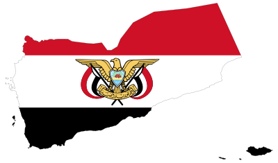 Yemen Map Flag With Stroke And Emblem clipart