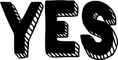 YES black 3D text clipart
