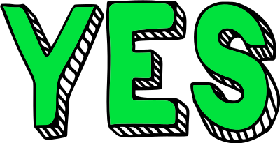 YES green 3D block text clipart