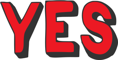 YES in red and gray clipart