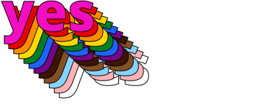 Yes repeated text pride colors clipart