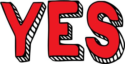 YES wordart 3D block text clipart