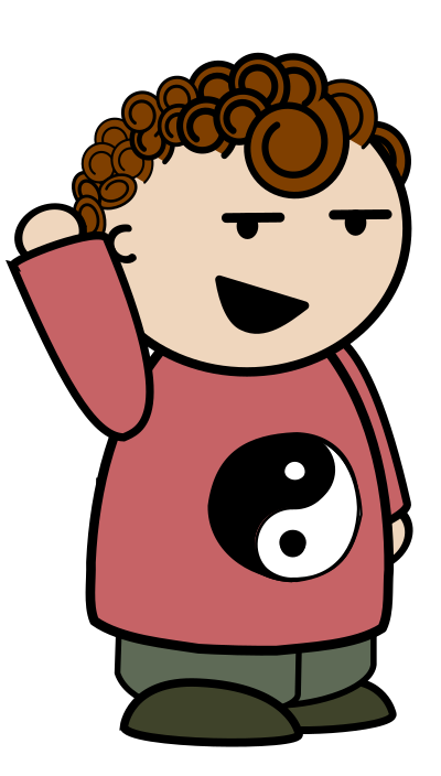 Yin Yang Boy, Hand Raised clipart