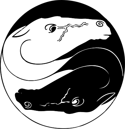 Yin yang horses clipart