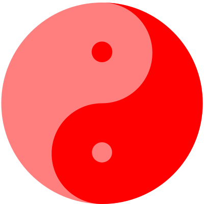 Yin-Yang in Cardinal Red clipart