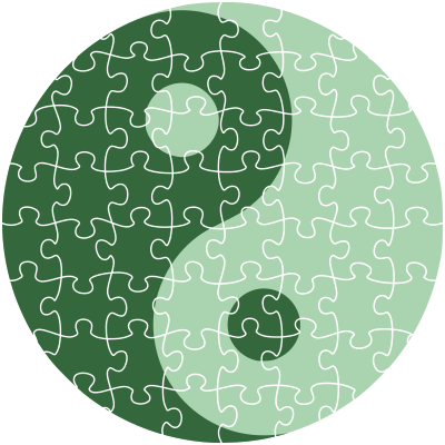 Yin yang jigsaw clipart