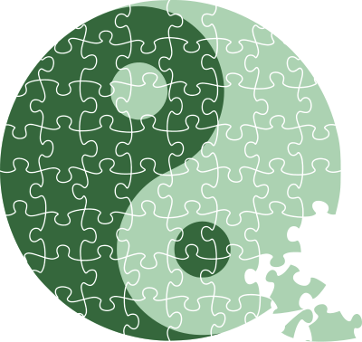 Yin yang jigsaw puzzle (broken) clipart