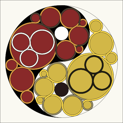 Ying yang using circles and Celtic knot clipart
