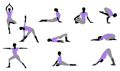 Yoga Poses - Purple Shirt clipart